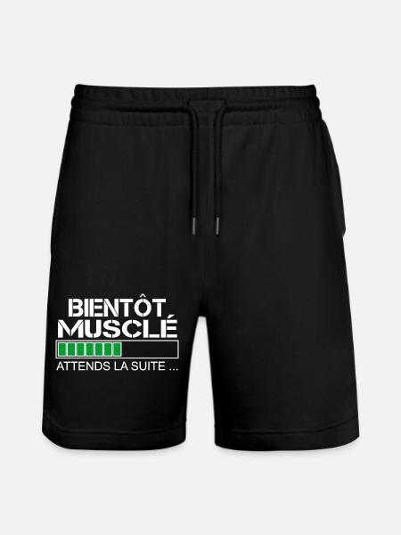 Bientot musclé (blanc et vert) - Short de jogging bio TRAINER Stanley/Stella unisexe - noir