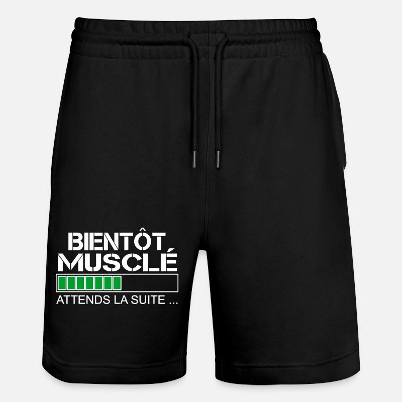 Bientot musclé (blanc et vert) - Short de jogging bio TRAINER Stanley/Stella unisexe - noir