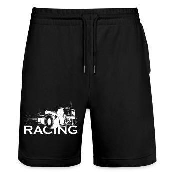 Illustration de voiture de course icône logo icône graphique - Short de jogging bio TRAINER Stanley/Stella unisexe - noir - Devant - Nik (191cm) & Marisol (170cm)