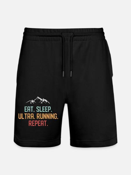 Eat. Sleep. Ultra Running. Repeat. - Stanley/Stella Trainer Unisex Organic Jogging Shorts - black