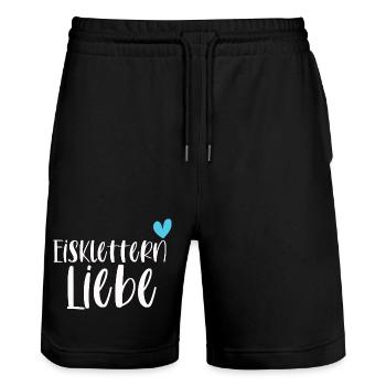 Klettern Eisklettern Liebe Eispickel Geschenk - Stanley/Stella Unisex Bio Joggingshorts Trainer  - Schwarz - Vorne - Nik (191cm) & Marisol (170cm)