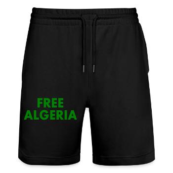 Algérie - Short de jogging bio TRAINER Stanley/Stella unisexe - noir - Devant - Nik (191cm) & Marisol (170cm)