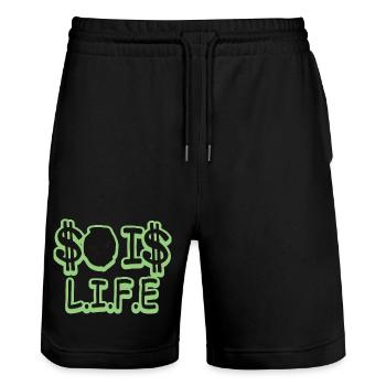 So ist das Leben - Stanley/Stella Unisex Bio Joggingshorts Trainer  - Schwarz - Vorne - Nik (191cm) & Marisol (170cm)