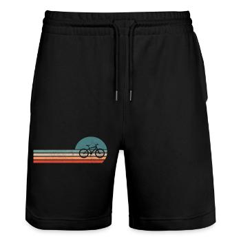 Fahrrad Retro Triathlon Radsport coole - Stanley/Stella Unisex Bio Joggingshorts Trainer  - Schwarz - Vorne - Nik (191cm) & Marisol (170cm)