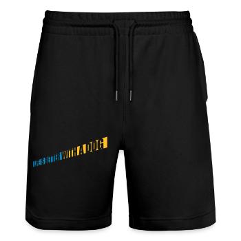 mieux avec un chien - Short de jogging bio TRAINER Stanley/Stella unisexe - noir - Devant - Nik (191cm) & Marisol (170cm)