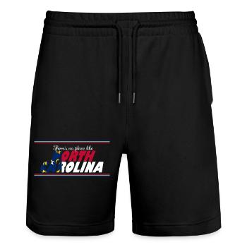 North Carolina No Place Like It - Stanley/Stella Trainer Unisex Organic Jogging Shorts - black - Front - Nik (191cm) & Marisol (170cm)