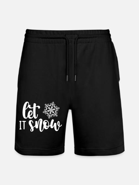 Winter Snowflake Script Typografie - Stanley/Stella Unisex Bio Joggingshorts Trainer  - Schwarz
