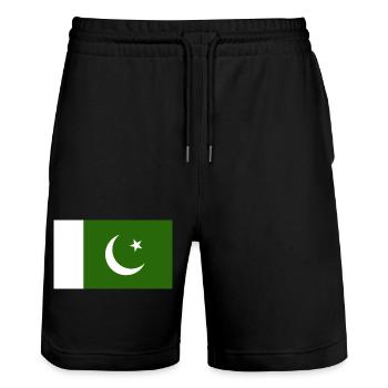 Drapeau du Pakistan - Short de jogging bio TRAINER Stanley/Stella unisexe - noir - Devant - Nik (191cm) & Marisol (170cm)