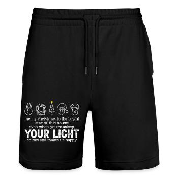 Joyeux Noël - Short de jogging bio TRAINER Stanley/Stella unisexe - noir - Devant - Nik (191cm) & Marisol (170cm)