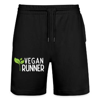 Coureur végétalien - Short de jogging bio TRAINER Stanley/Stella unisexe - noir - Devant - Nik (191cm) & Marisol (170cm)
