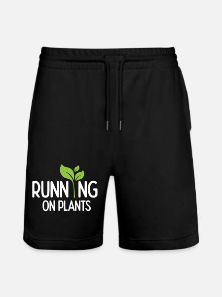 Running On Plants - Stanley/Stella Trainer Unisex Organic Jogging Shorts - black