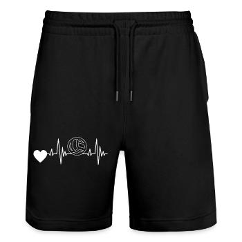 Beach volleyball volleyball gift volleyball players - Stanley/Stella Trainer Unisex Organic Jogging Shorts - black - Front - Nik (191cm) & Marisol (170cm)