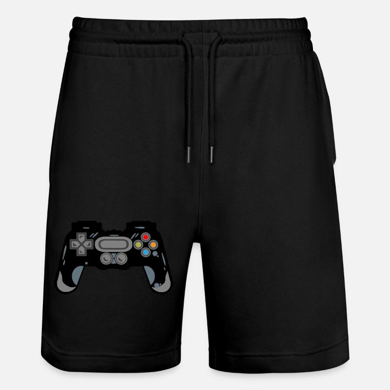 Retro Controller Silhouette - Stanley/Stella Unisex Bio Joggingshorts Trainer  - Schwarz