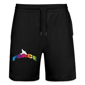 Paix avec Dove Rainbow Colors - Short de jogging bio TRAINER Stanley/Stella unisexe - noir - Devant - Nik (191cm) & Marisol (170cm)