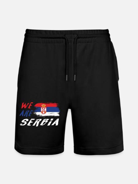 Wir sind Serbien - Stanley/Stella Unisex Bio Joggingshorts Trainer  - Schwarz