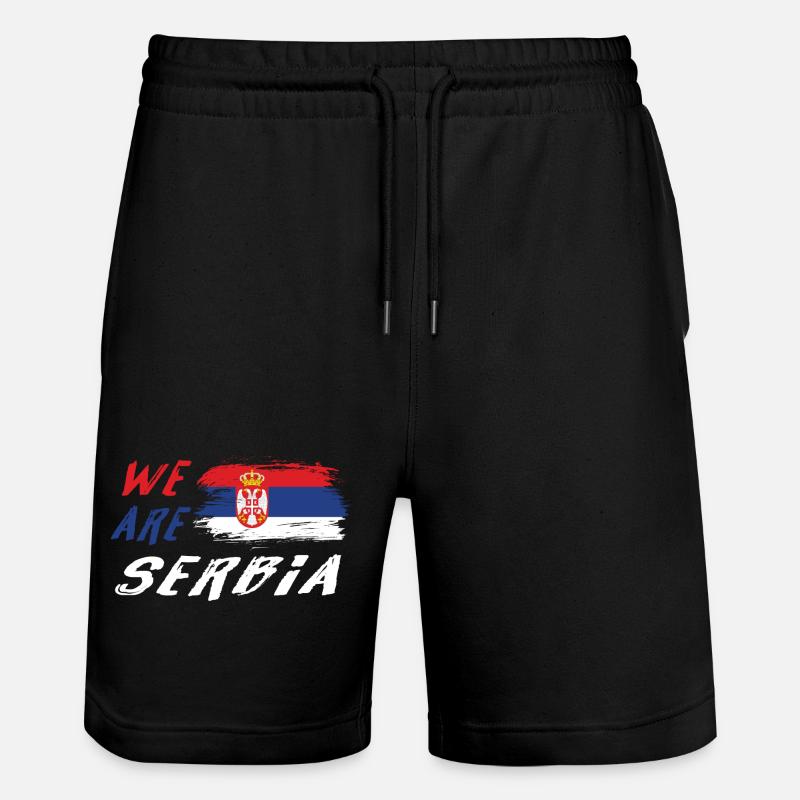 Wir sind Serbien - Stanley/Stella Unisex Bio Joggingshorts Trainer  - Schwarz