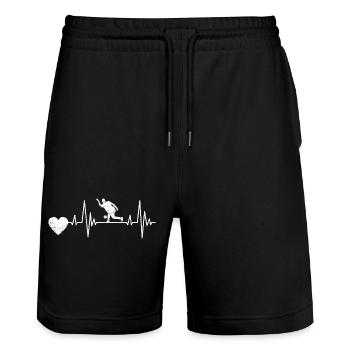Bowling Gift Bowling ball Cone bowling bowling - Stanley/Stella Trainer Unisex Organic Jogging Shorts - black - Front - Nik (191cm) & Marisol (170cm)