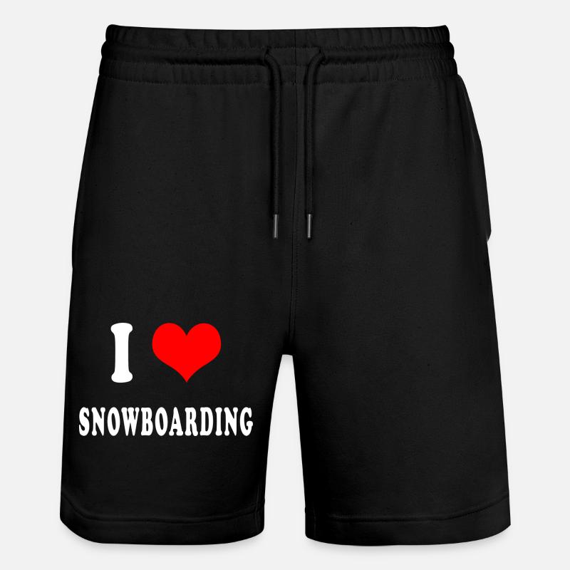 Ich liebe Snowboarden - Stanley/Stella Unisex Bio Joggingshorts Trainer - Schwarz