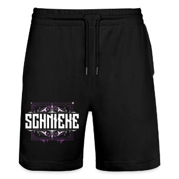 Schnieke - Berlinerin - Stanley/Stella Unisex Bio Joggingshorts Trainer  - Schwarz - Vorne - Nik (191cm) & Marisol (170cm)