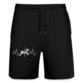 Carousel Horse Heart Monitor - Horse Lovers - Stanley/Stella Unisex Bio Joggingshorts Trainer  - Schwarz - Vorne - Nik (191cm) & Marisol (170cm)