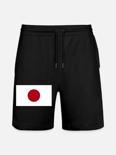 Japan National Flag - Stanley/Stella Trainer Unisex Organic Jogging Shorts - black