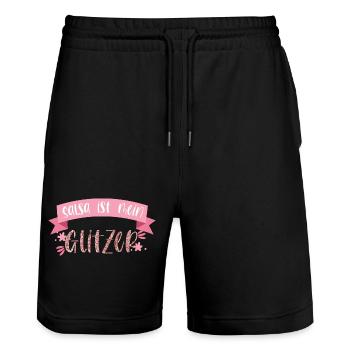 Salsa ist mein Glitzer! Tänzerin tanzen Geschenk - Stanley/Stella Unisex Bio Joggingshorts Trainer  - Schwarz - Vorne - Nik (191cm) & Marisol (170cm)