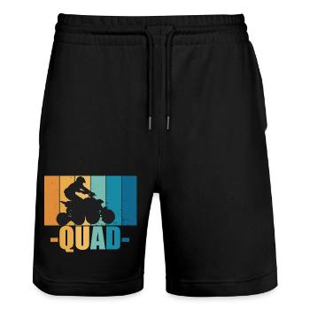 Quad Quad Driver Offroad Motorsport Gift - Stanley/Stella Trainer Unisex Organic Jogging Shorts - black - Front - Nik (191cm) & Marisol (170cm)