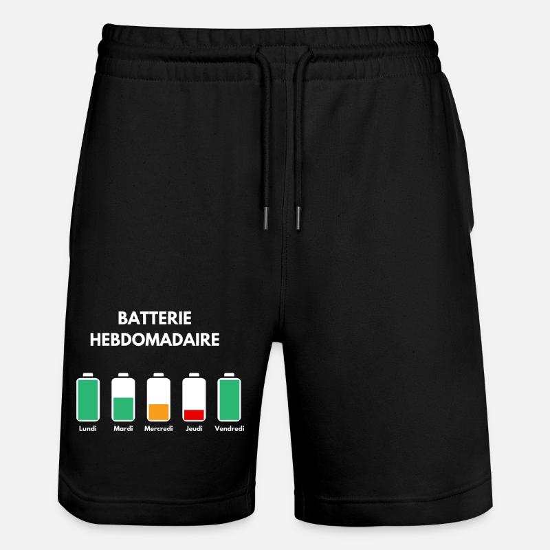Batterie hebdomadaire. - Short de jogging bio TRAINER Stanley/Stella unisexe - noir
