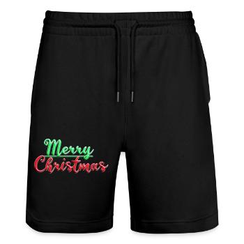 Merry Christmas Colorful - Short de jogging bio TRAINER Stanley/Stella unisexe - noir - Devant - Nik (191cm) & Marisol (170cm)