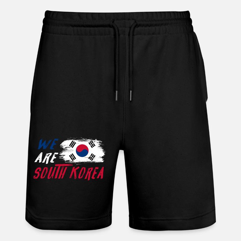 Wir sind Südkorea - Stanley/Stella Unisex Bio Joggingshorts Trainer  - Schwarz