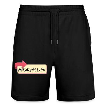 Musik Mein Leben Schriftzug - Stanley/Stella Unisex Bio Joggingshorts Trainer  - Schwarz - Vorne - Nik (191cm) & Marisol (170cm)