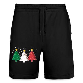 Christmas trees Italy Italian flag - Stanley/Stella Trainer Unisex Organic Jogging Shorts - black - Front - Nik (191cm) & Marisol (170cm)