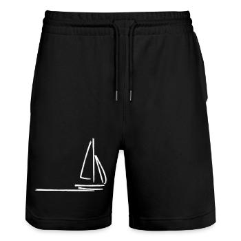 Sailing Sailboat Sailor - Stanley/Stella Trainer Unisex Organic Jogging Shorts - black - Front - Nik (191cm) & Marisol (170cm)
