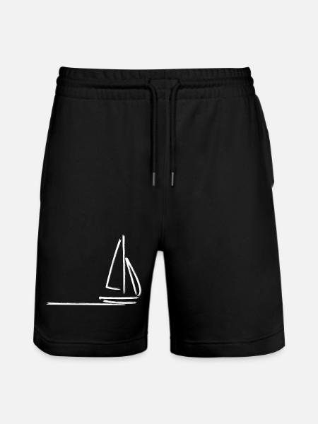 Sailing Sailboat Sailor - Stanley/Stella Trainer Unisex Organic Jogging Shorts - black