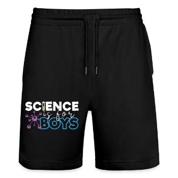 La science, c’est pour les garçons - Short de jogging bio TRAINER Stanley/Stella unisexe - noir - Devant - Nik (191cm) & Marisol (170cm)