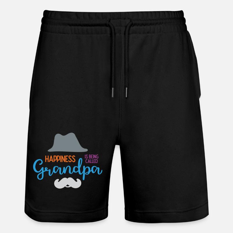 Happines wird Opa genannt - Stanley/Stella Unisex Bio Joggingshorts Trainer  - Schwarz