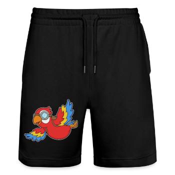 Papagei Brille  - Stanley/Stella Unisex Bio Joggingshorts Trainer  - Schwarz - Vorne - Nik (191cm) & Marisol (170cm)