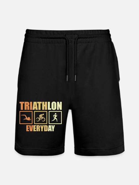 Fahrrad Triathlon Routine - Stanley/Stella Unisex Bio Joggingshorts Trainer - Schwarz