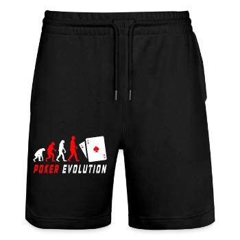 Poker Evolution - Stanley/Stella Trainer Unisex Organic Jogging Shorts - black - Front - Nik (191cm) & Marisol (170cm)