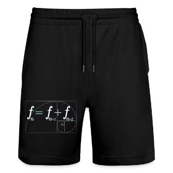 Fibonacci sequence - Stanley/Stella Trainer Unisex Organic Jogging Shorts - black - Front - Nik (191cm) & Marisol (170cm)