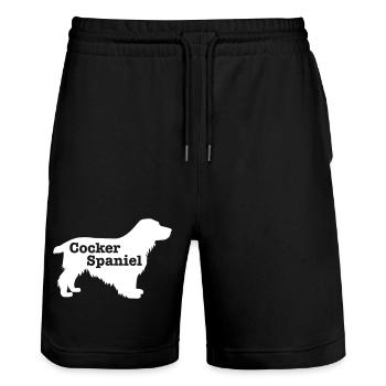 Cocker Spaniel - Stanley/Stella Trainer Unisex Organic Jogging Shorts - black - Front - Nik (191cm) & Marisol (170cm)