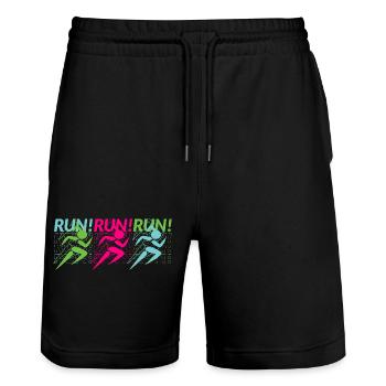 Jogging, Courir, Athlètes - Short de jogging bio TRAINER Stanley/Stella unisexe - noir - Devant - Nik (191cm) & Marisol (170cm)