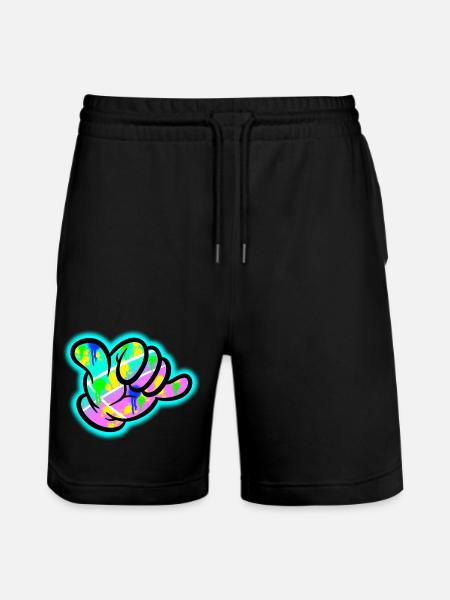 Shaka Graffiti Colour Explosion - Stanley/Stella Trainer Unisex Organic Jogging Shorts - black