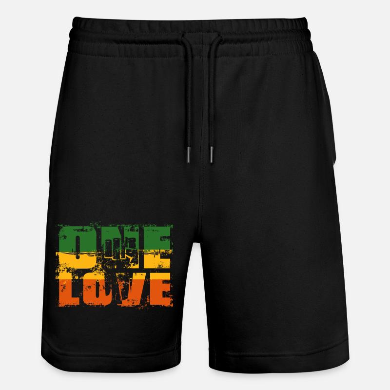 Bannière rastafari One Love - Short de jogging bio TRAINER Stanley/Stella unisexe - noir