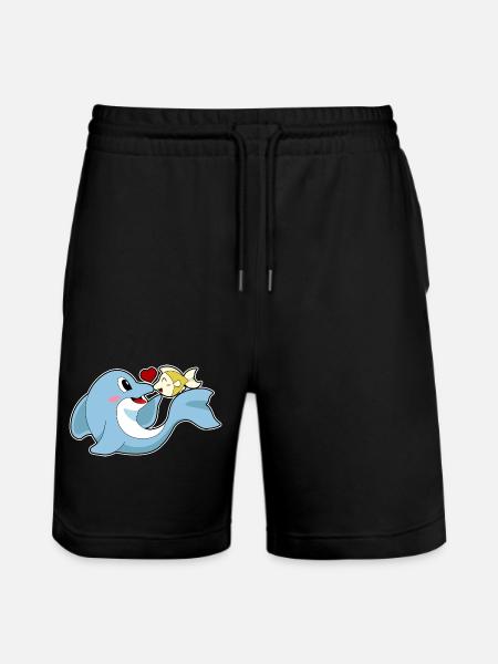 Delfin Fisch - Stanley/Stella Unisex Bio Joggingshorts Trainer  - Schwarz