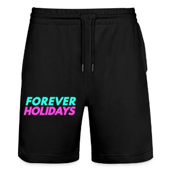 Forever Holidays - Stanley/Stella Unisex Bio Joggingshorts Trainer  - Schwarz - Vorne - Nik (191cm) & Marisol (170cm)