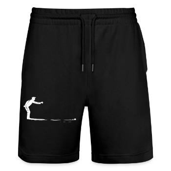 pétanque - Short de jogging bio TRAINER Stanley/Stella unisexe - noir - Devant - Nik (191cm) & Marisol (170cm)