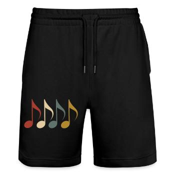 Music Vintage Sheet Music Musician Instrument Gift - Stanley/Stella Trainer Unisex Organic Jogging Shorts - black - Front - Nik (191cm) & Marisol (170cm)