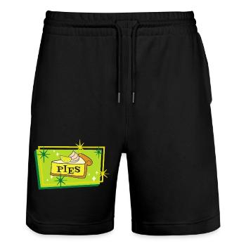 cheesecake lovers - Stanley/Stella Trainer Unisex Organic Jogging Shorts - black - Front - Nik (191cm) & Marisol (170cm)