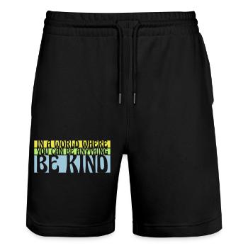 you can be kind - Stanley/Stella Unisex Bio Joggingshorts Trainer  - Schwarz - Vorne - Nik (191cm) & Marisol (170cm)
